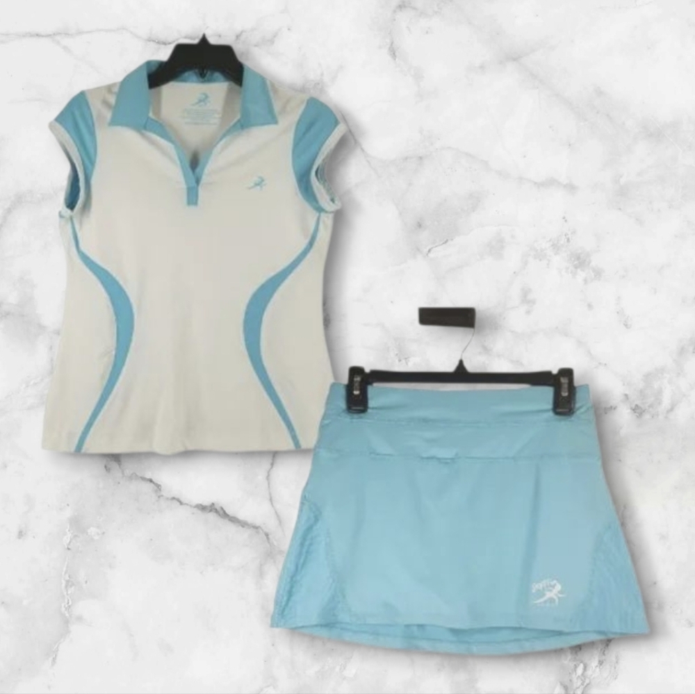 Blue and White Women's Skort Set
